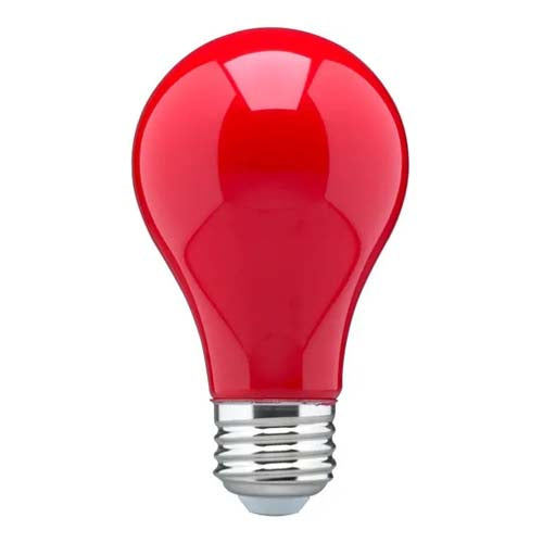 Satco S14984, A19 LED, 8W, 120V, Medium E26 Base, Ceramic Red Finish, 24 Packs