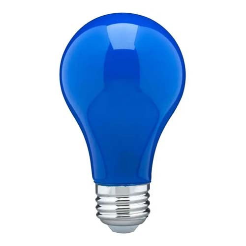 Satco S14985, A19 LED, 8W, 120V, Medium E26 Base, Ceramic Blue Finish, 24 Packs