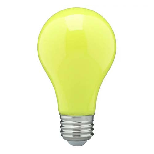 Satco S14987, A19 LED, 8W, 120V, Medium E26 Base, Ceramic Yellow Finish, 24 Packs