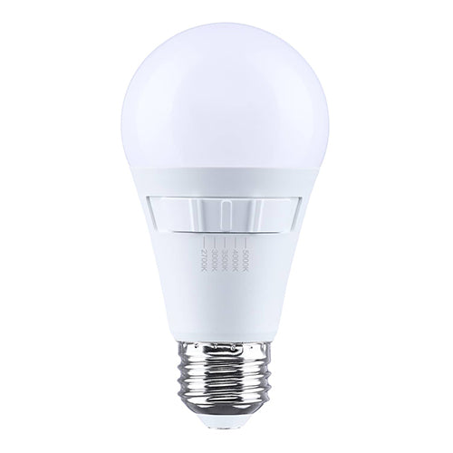 Satco S15191, 14A19L/8CCT5/E26/P/D/1PK, A19 LED, 14W, 120V, 2700/3000/3500/4000/5000K CCT Selectable, 1600 Lumens, Medium E26 Base, Frost Finish, 1-Pack