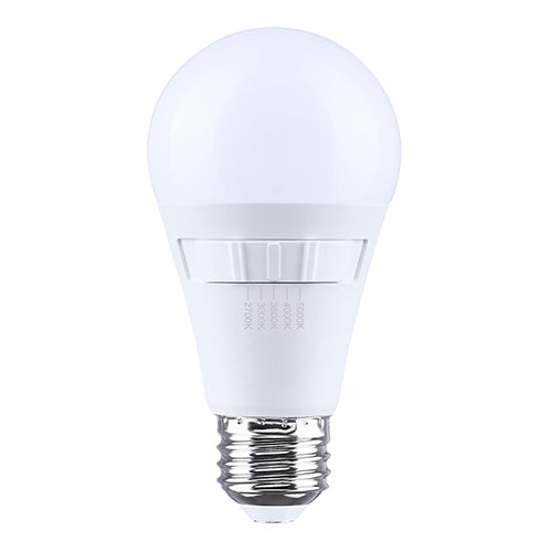 Satco S15194, 12A19L/9CCT5/E26/P/D/1PK, A19 LED, 12W, 120V, 2700/3000/3500/4000/5000K CCT Selectable, 1100 Lumens, Medium E26 Base, Frost Finish, 1-Pack