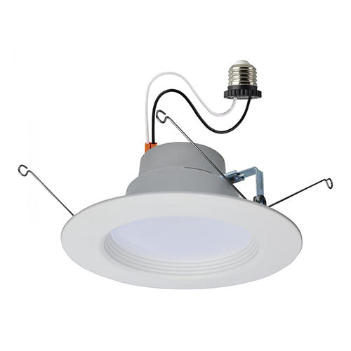 Satco S18801, 5-6'' LED Retrofit Downlight, 7/10/13W, 120V, 2700/3000/3500/4000/5000K CCT and Lumens Selectable, 750/1050/1300 Lumens, Round, White Finish