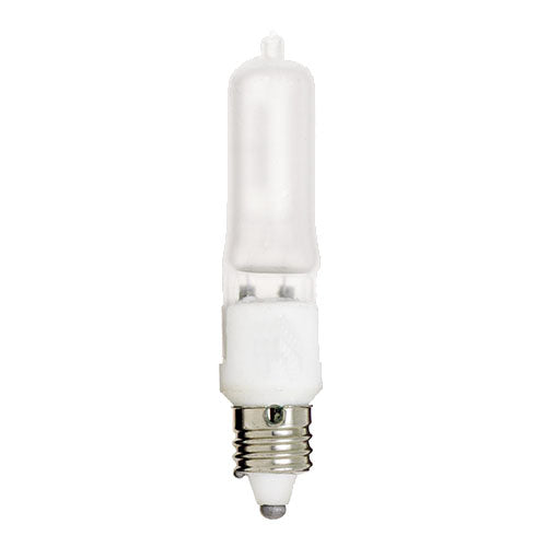 Satco S1918, T4 1/2 Halogen, 250W, 120V, 2900K Warm White, 3780 Lumens, Mini Candelabra Base, Frost Finish, 12 Packs