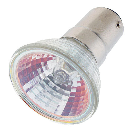 Satco S1952-TF, MR11 Halogen, 20W, 12V, 2900K Warm White, 150 Lumens, Bayonet Double Contact Base, Shatter Proof, Clear Finish