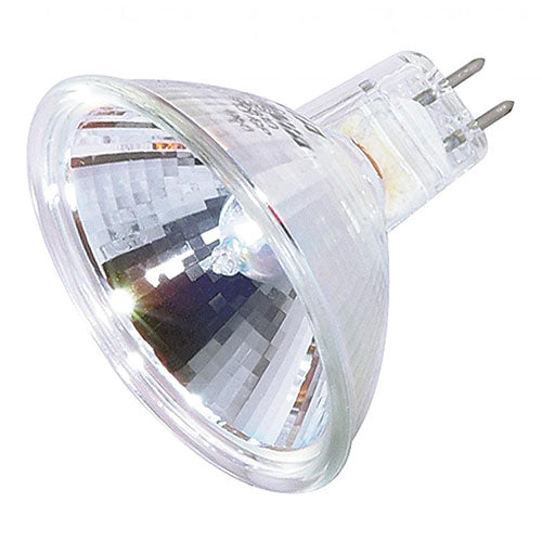 Satco S1967, MR16 Halogen, 20W, 12V, 2900K Warm White, 180 Lumens, Miniature 2 Pin Round Base, Clear Finish, 12 Packs