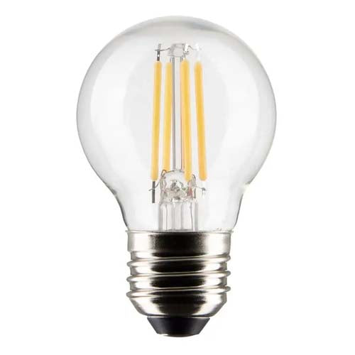 Satco S21222, G16.5 LED Filament, 5.5W, 120V, 4000K Cool White, 500 Lumens, Medium E26 Base, Clear Finish, 6 Packs