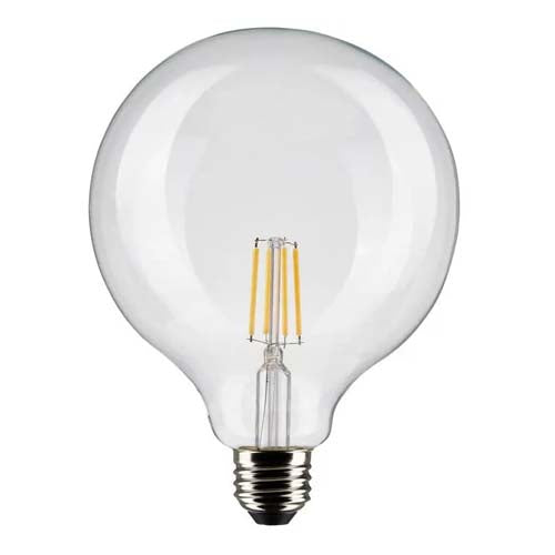 Satco S21254, G40 LED Filament, 6W, 120V, 4000K Cool White, 500 Lumens, Medium E26 Base, Clear Finish
