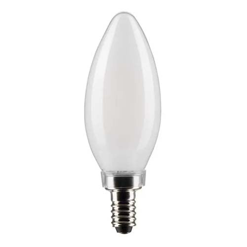 Satco S21278, B11 LED Filament, 5.5W, 120V, 2700K Warm White, 500 Lumens, Candelabra E12 Base, Frost Finish