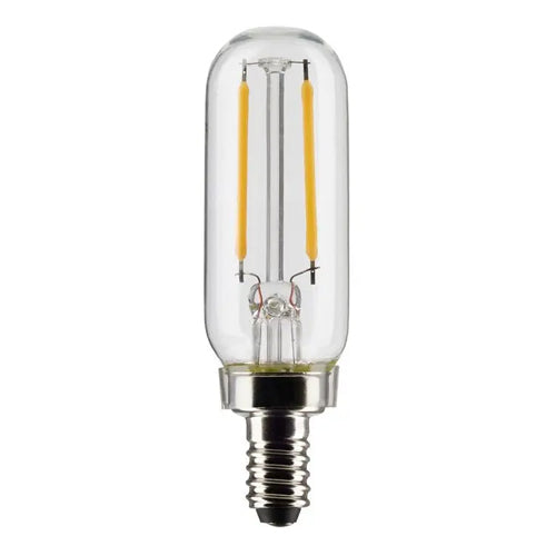 Satco S21341, T6 LED Filament, 2.8W, 120V, 4000K Cool White, 200 Lumens, Candelabra E12 Base, Clear Finish