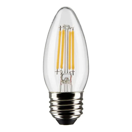 Satco S21369, B11 LED Filament, 4W, 120V, 3000K Soft White, 350 Lumens, Medium E26 Base, Clear Finish