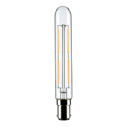 Satco S21374, T6.5 LED Filament, 4W, 120V, 3000K Soft White, 400 Lumens, Double Contact Bayonet Base, Clear Finish