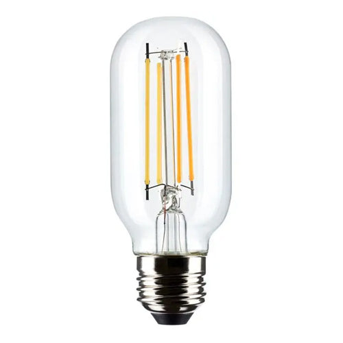 Satco S21379, T14 LED Filament, 5.5W, 120V, 2700K Warm White, 500 Lumens, Medium E26 Base, Clear Finish