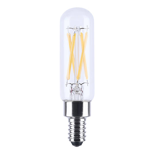 Satco S21383, 4T6L/950/E12/GCYS/120V/W, T6 LED, 4W, 120V, 5000K Natural Light, 400 Lumens, Candelabra E12 Base, Clear Finish