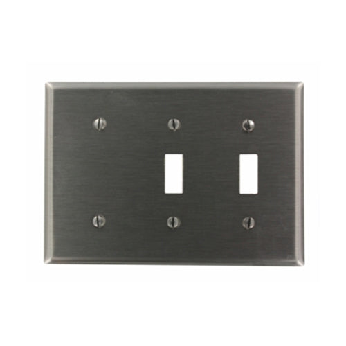Leviton S214-N, 3-Gang 2-Toggle 1-Blank Device Combination Wallplate ...