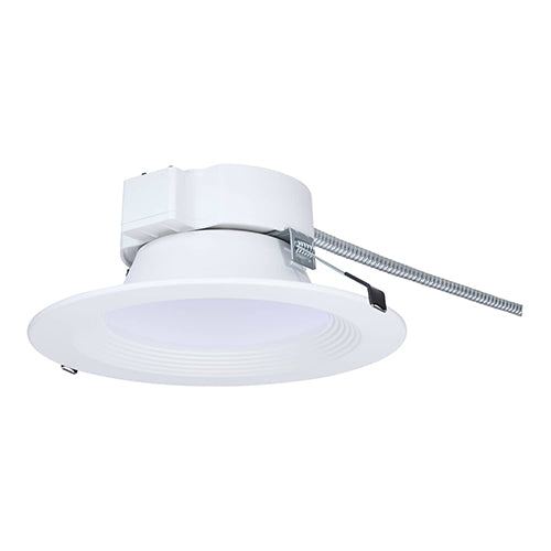 Satco S21602, 8'' Plus Series Commercial LED Downlight, 25.5/22.5/17.2W, 120-347V, 2700/3000/3500/4000/5000K CCT Selectable, 3200/2900/2200 Lumens, Round, Dual Dimming, White Finish
