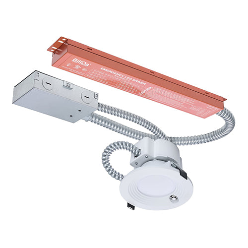 Satco S21604, 4''  Plus Series Commercial LED Downlight, 14.6/13.6/12.4W, 120-347V, 2700/3000/3500/4000/5000K CCT Selectable, 1200/1000/800 Lumens, Round, Integrated Emergency Driver, Dual Dimming, White Finish