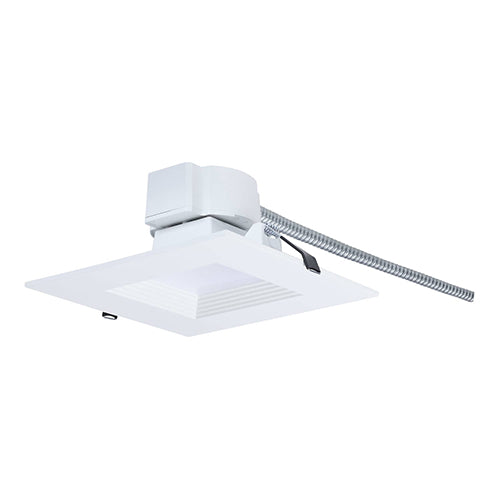 Satco S21609, 6'' Plus Series Commercial LED Downlight, 18.5/15.7/13.2W, 120-347V, 2700/3000/3500/4000/5000K CCT Selectable, 2200/1800/1400 Lumens, Square, Dual Dimming, White Finish
