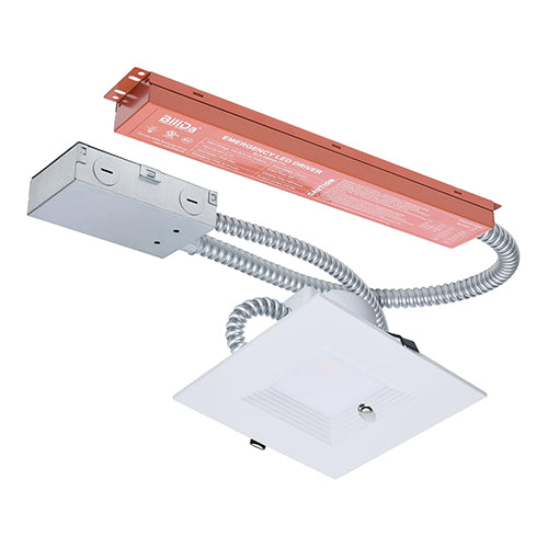 Satco S21613, 6'' Plus Series Commercial LED Downlight, 20.5/18.2/16.3W, 120-347V, 2700/3000/3500/4000/5000K CCT Selectable, 2200/1800/1400 Lumens, Square, Integrated Emergency Driver, Dual Dimming, White Finish