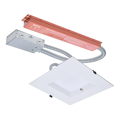 Satco S21615, 10'' Plus Series Commercial LED Downlight, 38/31/26W, 120-277V, 2700/3000/3500/4000/5000K CCT Selectable, 4200/3700/3200 Lumens, Square, Integrated Emergency Driver, Dual Dimming, White Finish