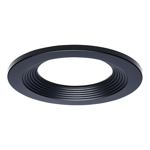 Satco S21653, CDL 6IN ROUND TRIM BLACK, Plus Series Commercial LED Downlight Trim, 6 Inch Round, Black Finish, Compatible with Plus Series S21601