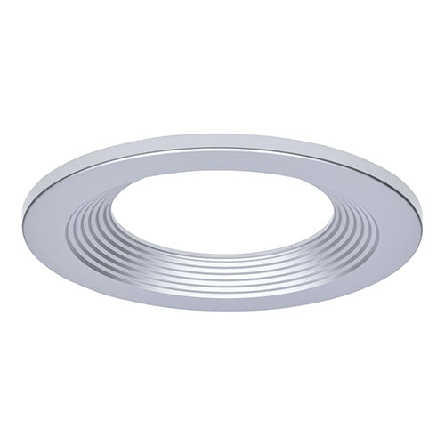 Satco S21655, CDL 6IN ROUND TRIM SILVER, Plus Series Commercial LED Downlight Trim, 6 Inch Round, Silver Finish, Compatible with Plus Series S21601