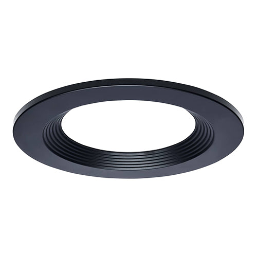 Satco S21656, CDL 8IN ROUND TRIM BLACK, Plus Series Commercial LED Downlight Trim, 8 Inch Round, Black Finish, Compatible with Plus Series S21602