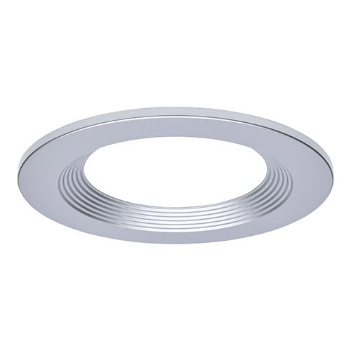Satco S21658, CDL 8IN ROUND TRIM SILVER, Plus Series Commercial LED Downlight Trim, 8 Inch Round, Silver Finish, Compatible with Plus Series S21602