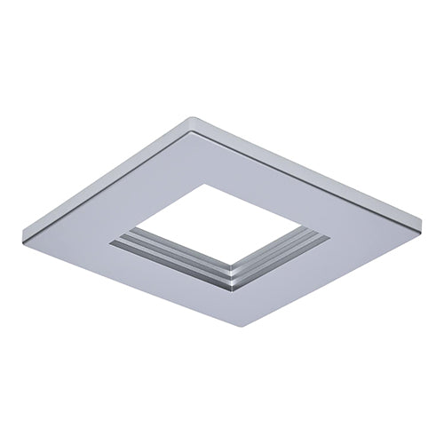 Satco S21664, CDL 4IN SQUARE TRIM SILVER, Plus Series Commercial LED Downlight Trim, 4 Inch Square, Silver Finish, Compatible with Plus Series S21608