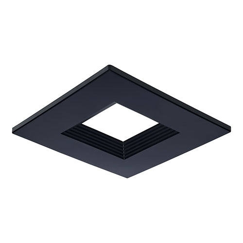 Satco S21665, CDL 6IN SQUARE TRIM BLACK, Plus Series Commercial LED Downlight Trim, 6 Inch Square, Black Finish, Compatible with Plus Series S21609