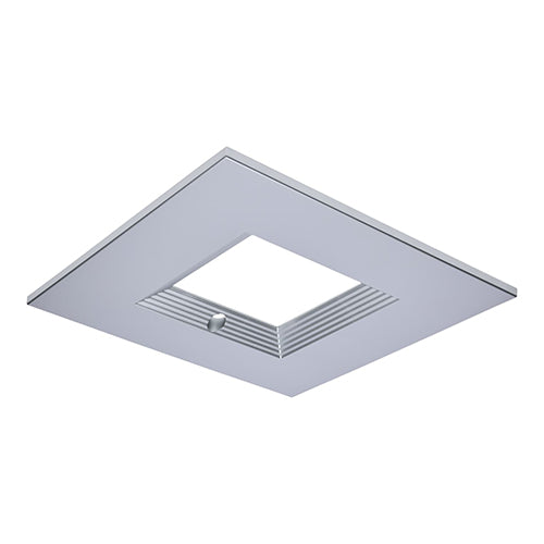 Satco S21694, CDL 8IN SQ INT-EM TRIM SILVER, Plus Series Commercial LED Downlight Trim, 8 Inch Square, Silver Finish, Compatible with Plus Series S21614