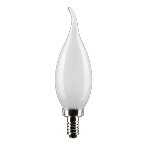 Satco S21845, CA10 LED Filament, 4W, 120V, 5000K Natural Light, 350 Lumens, Candelabra E12 Base, Frost Finish