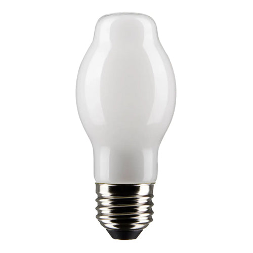 Satco S21857, BT15 LED Filament, 8W, 120V, 2700K Warm White, 800 Lumens, Medium E26 Base, White Finish