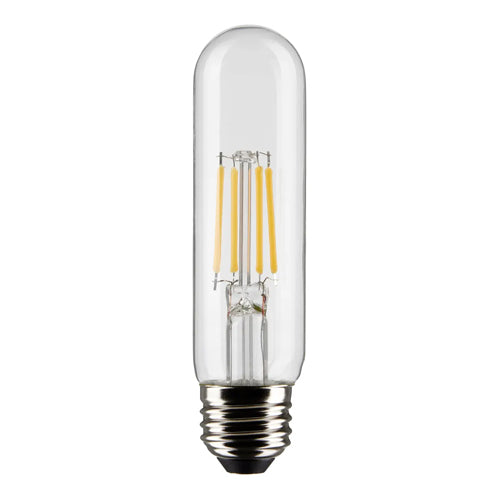 Satco S21863, T10 LED Filament, 5.5W, 120V, 5000K Natural Light, 450 Lumens, Medium E26 Base, Clear Finish