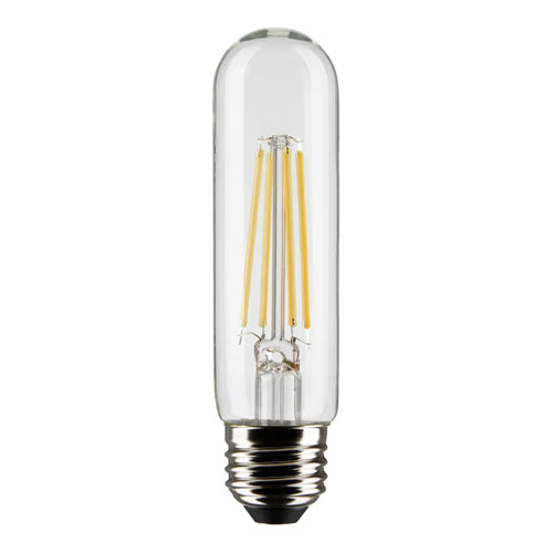 Satco S21865, T10 LED Filament, 8W, 120V, 2700K Warm White, 800 Lumens, Medium E26 Base, Clear Finish