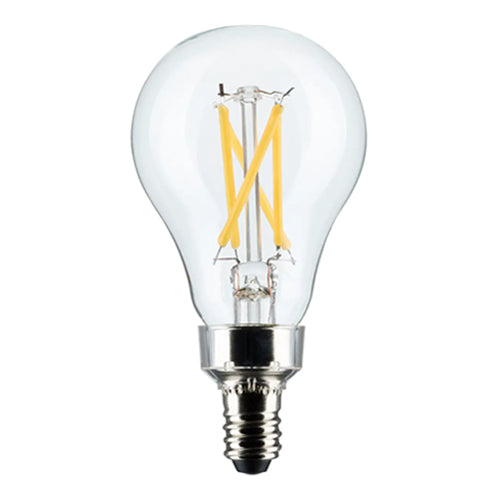 Satco S21871, A15 LED Filament, 5.5W, 120V, 2700K Warm White, 450 Lumens, Candelabra E12 Base, Clear Finish