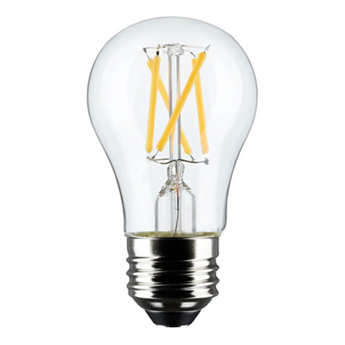 Satco S21873, A15 LED Filament, 5.5W, 120V, 2700K Warm White, 450 Lumens, Medium E26 Base, Clear Finish