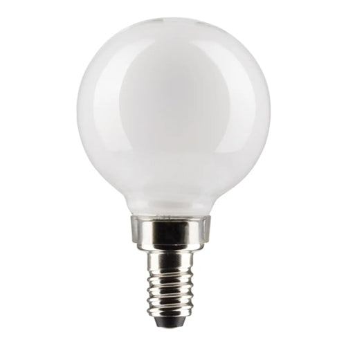 Satco S21876, G16.5 LED Filament, 4.5W, 120V, 5000K Natural Light, 350 Lumens, Candelabra E12 Base, White Finish