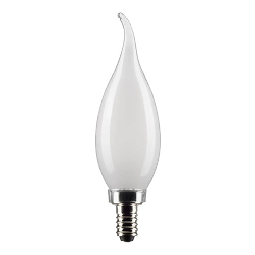 Satco S21884, CA10 LED Filament, 5.5W, 120V, 5000K Natural Light, 500 Lumens, Candelabra E12 Base, Frost Finish