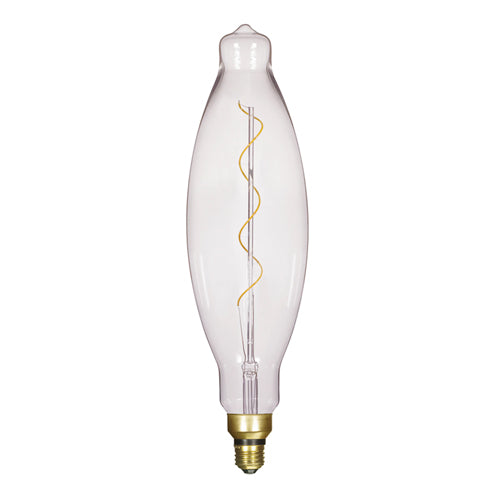 Satco S22431, BT38 LED vintage style Filament, 4W, 120V, 2150K, 200 Lumens, Medium E26 Base, Clear Finish