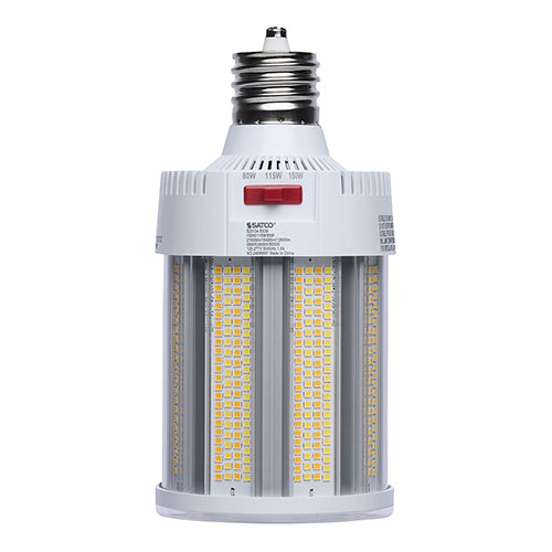 Satco S23134, Corncob, Field Selectable LED, 150/115/80W, 120-277V, 3000/4000/5000K, 24812/19816/14270 Lumens, Mogul EX39 Base, White Finish