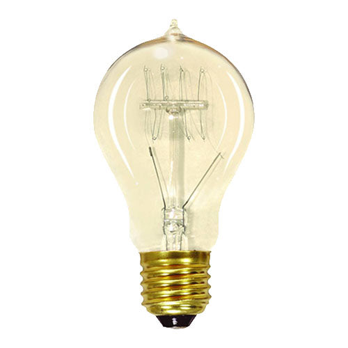 Satco S2411, A19 Incandescent, 25W, 120V, 2700K Warm White, 100 Lumens, Medium E26 Base, Clear Finish, 6 Packs