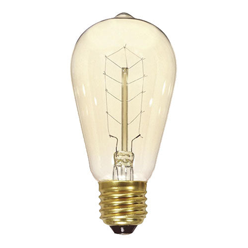 Satco S2414, ST19 Incandescent, 40W, 120V, 2700K Warm White, 160 Lumens, Medium E26 Base, Clear Finish, 6 Packs