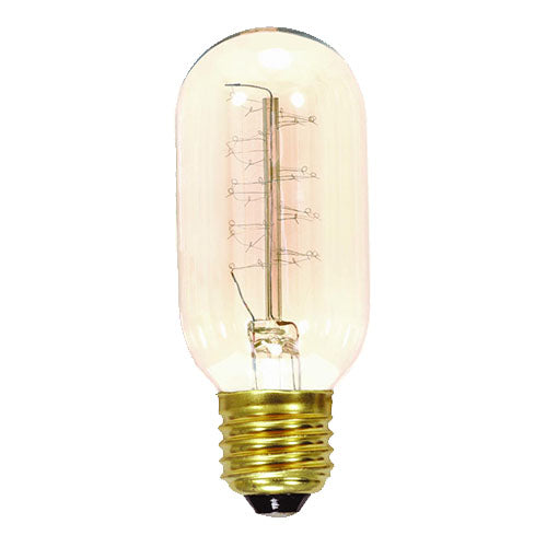 Satco S2416, T14 Incandescent, 40W, 120V, 2700K Warm White, 160 Lumens, Medium E26 Base, Clear Finish, 10 Packs