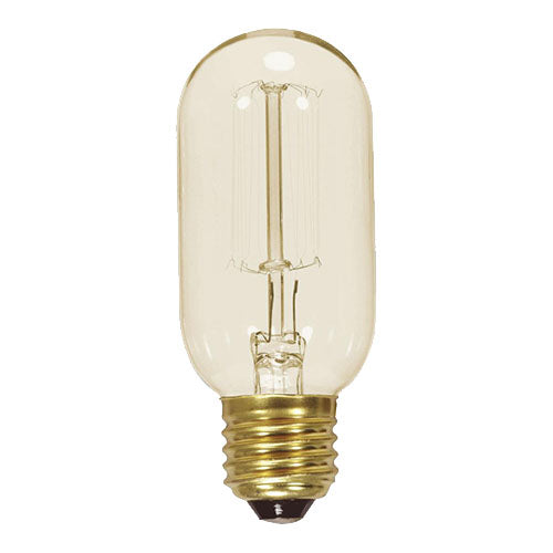 Satco S2417, T14 Incandescent, 40W, 120V, 2700K Warm White, 160 Lumens, Medium E26 Base, Clear Finish, 10 Packs