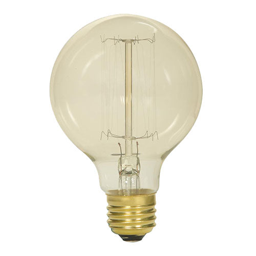 Satco S2425, G25 Incandescent, 40W, 120V, 2700K Warm White, 160 Lumens, Medium E26 Base, Clear Finish, 6 Packs