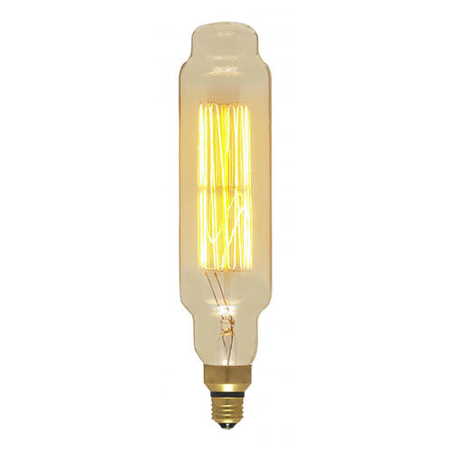 Satco S2430, T24 Incandescent vintage style, 60W, 120V, 2200K Warm White, 80 Lumens, Medium E26 Base, Amber Finish