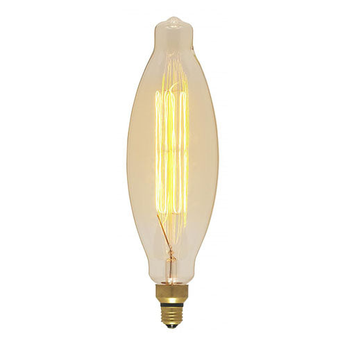 Satco S2431, BT38 Incandescent vintage style, 100W, 120V, 2200K Warm White, 100 Lumens, Medium E26 Base, Amber Finish