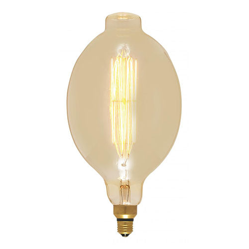 Satco S2432, BT56 Incandescent vintage style, 60W, 120V, 2200K Warm White, 80 Lumens, Medium E26 Base, Amber Finish