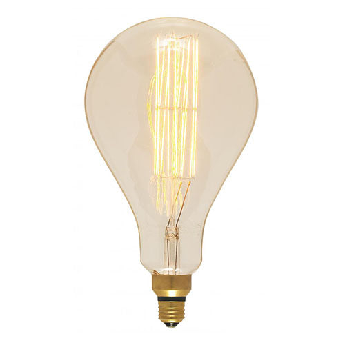 Satco S2433, PS52 Incandescent vintage style, 60W, 120V, 2200K Warm White, 80 Lumens, Medium E26 Base, Amber Finish