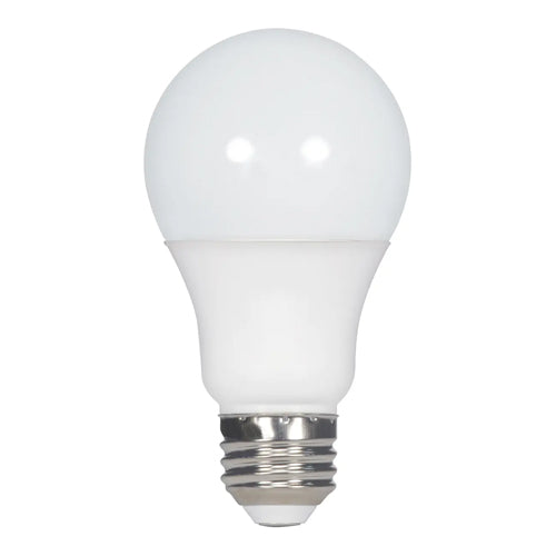 Satco S25012, A19 LED, 9.2W, 12-24V AC / 12-34V DC, 5000K Natural Light, 800 Lumens, Medium E26 Base, Frost Finish